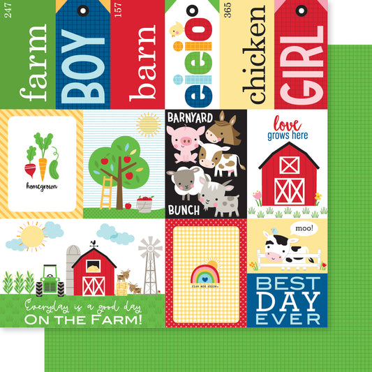 EIEIO Farm Daily Details Scrapbook Paper