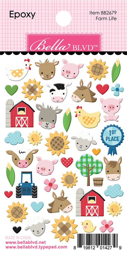 Farm Life Epoxy Stickers