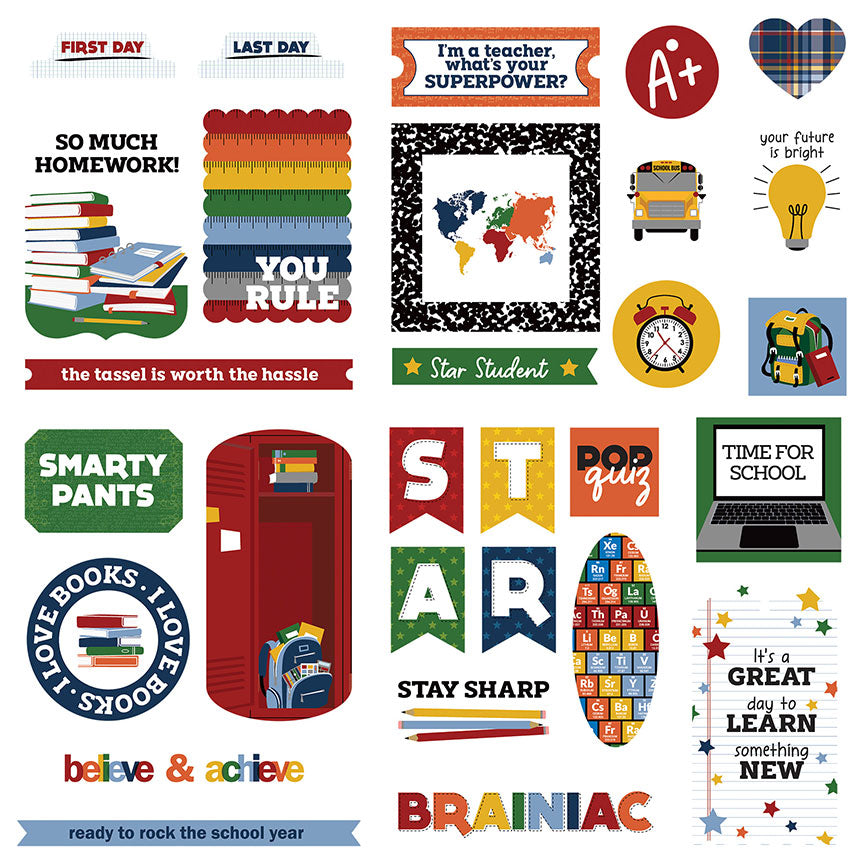 School Brainiacs Ephemera Die Cuts Set