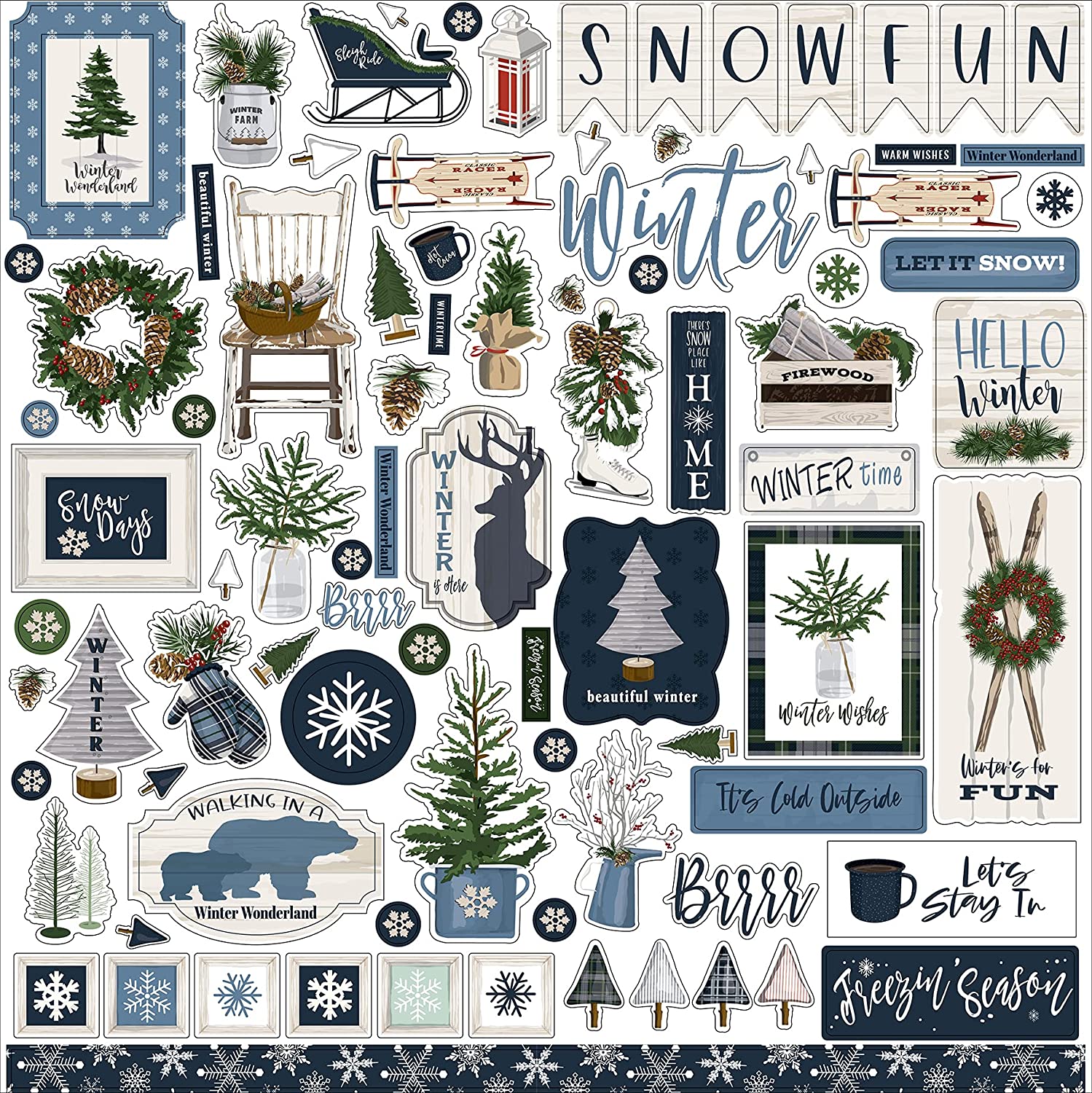 Carta Bella Welcome Winter Element Stickers