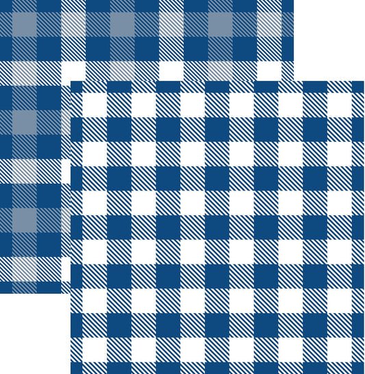 Classic Blue Tartain Plaid Cardstock Paper