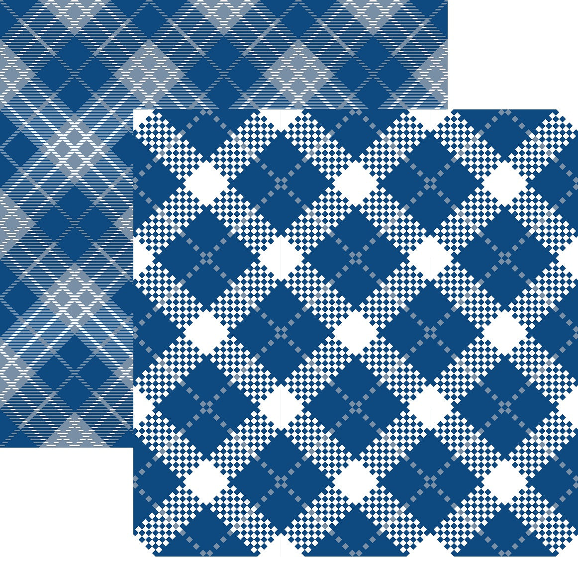 Classic Blue Tartan Plaid Carstock Paper