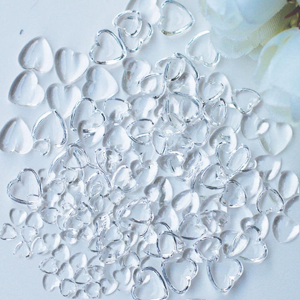 Clear Heart Flatback Dops Embellishments