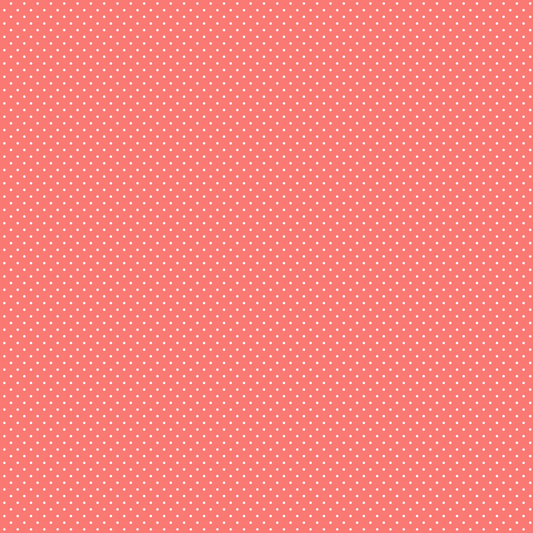 Coral Polka Dot Scrapbook Paper