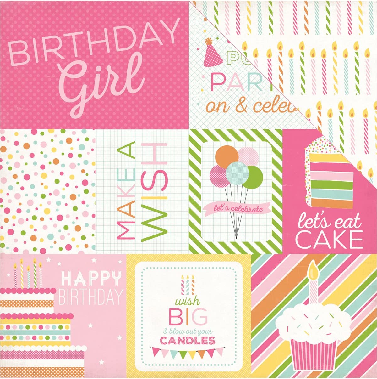 Birthday Girl Scrapbook Paper by Echo Park