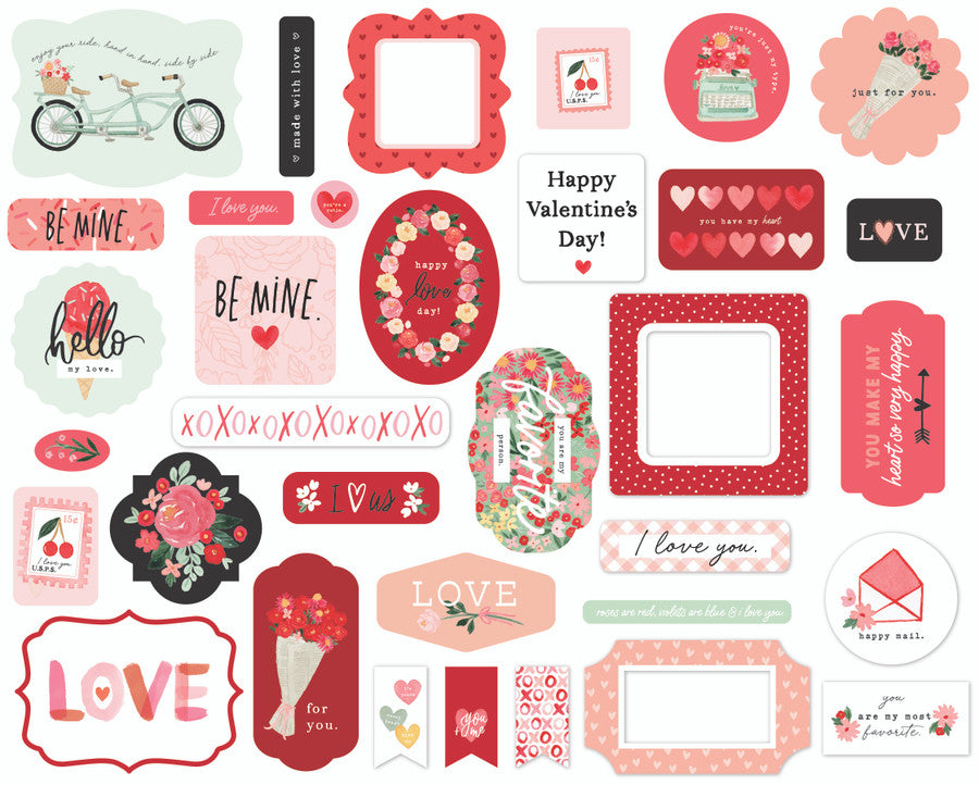 My Valentine Die Cuts Ephemera Set