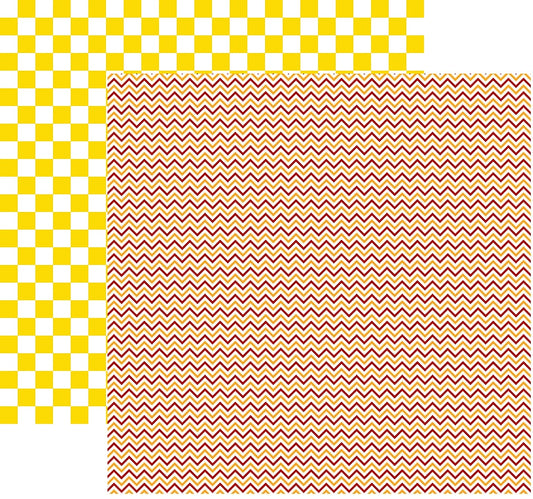 Red Yellow Chevron Scrapbook Paper