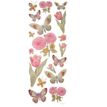 Flower & Butterfly Glitter Stickers