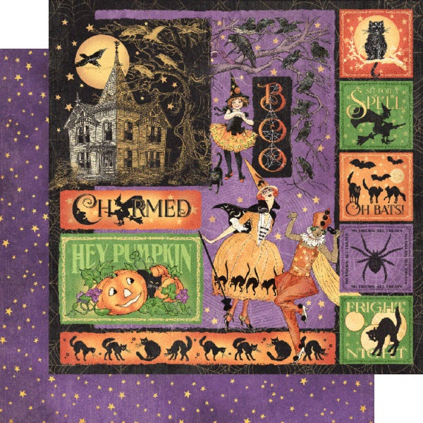 Charmed Vintage Halloween Scrapbook Paper