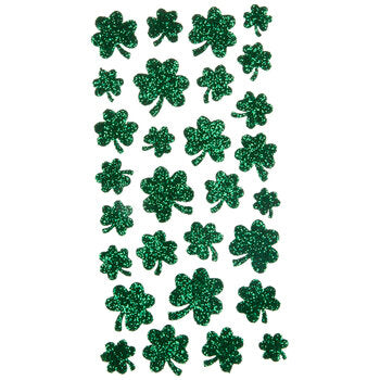 Glitter Foam shamrock Stickers