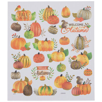 Gold Glitter Pumpkin Stickers