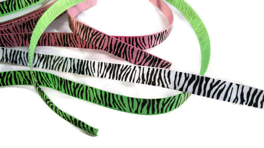 3/8" Zebra Print Ribbons - Set of 3 - 6 Yards