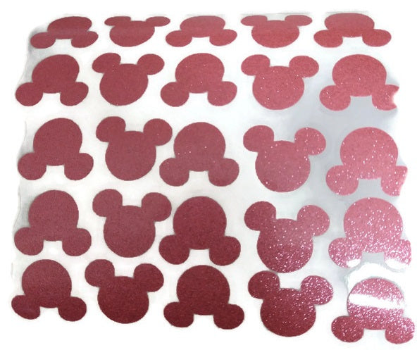 Light Pink Glitter Mickey Mouse Sticker Decals