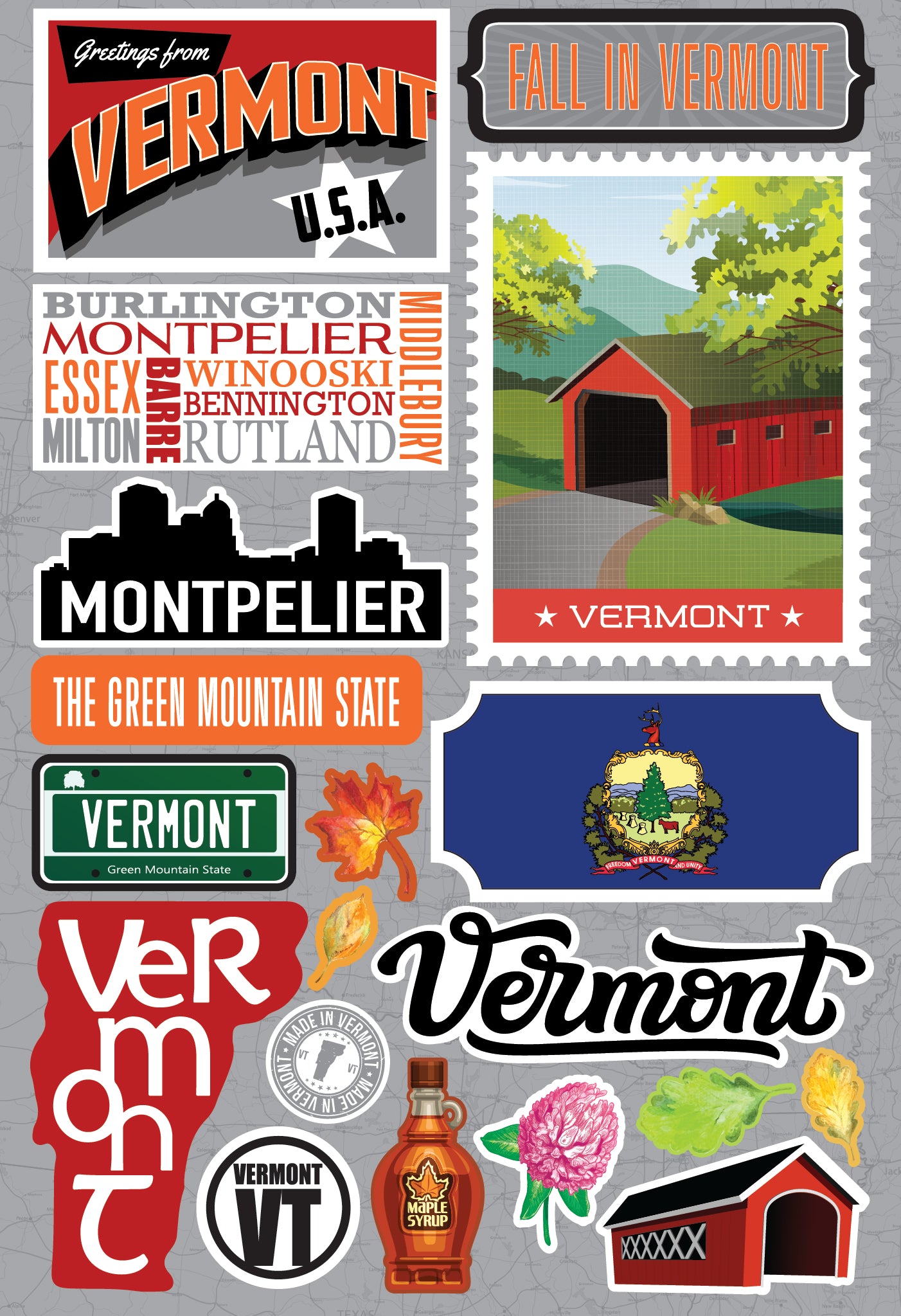 State Vermont Scrapbook Stickers by Reminisce