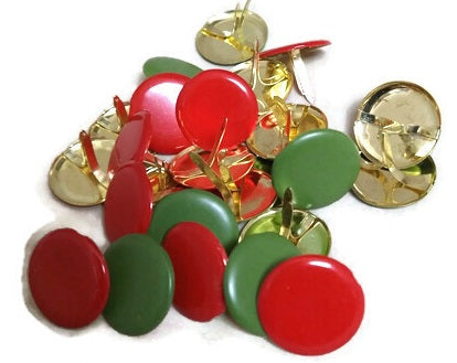 Jumbo Round Brads Christmas Colors