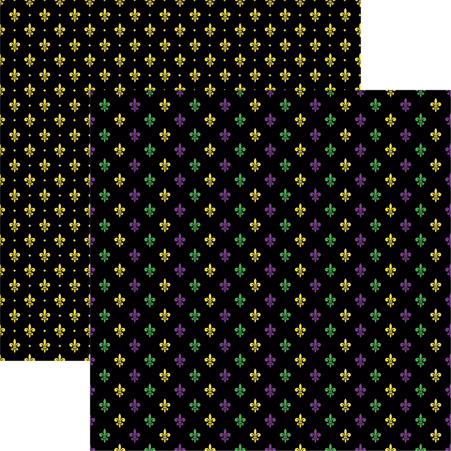 Fleur de Lis - Mardi Gras Scrapbook Paper 12x12