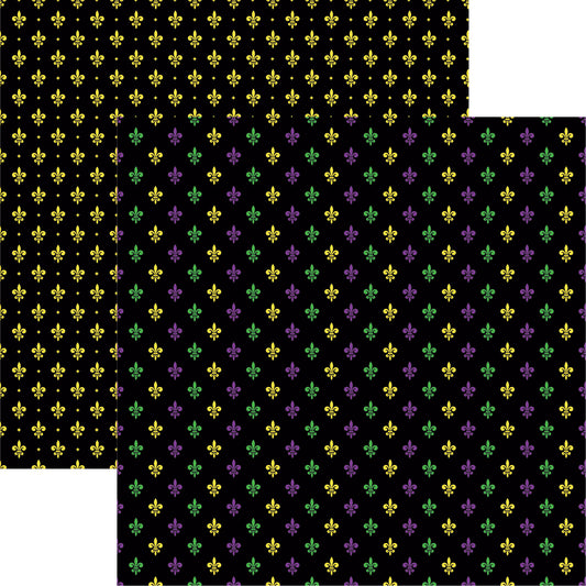 Fleur de Lis - Mardi Gras Scrapbook Paper 12x12