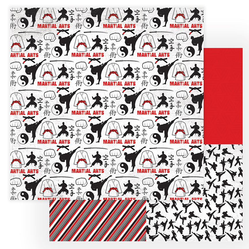 Sparring Martial Arts Scrapbook Paper