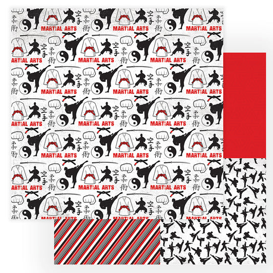 Sparring Martial Arts Scrapbook Paper