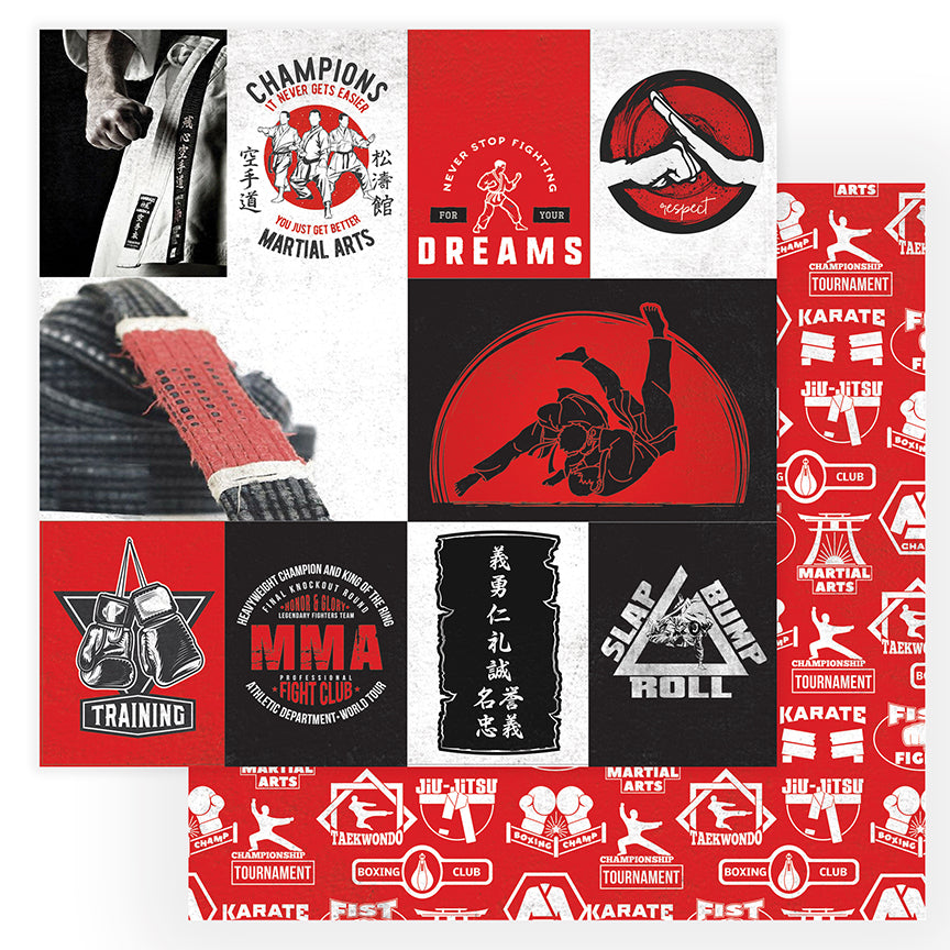 Training Martial Arts Scrapbook paper