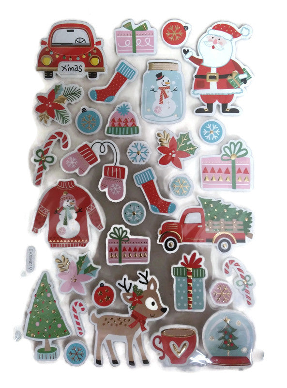 Outdoor Retro Christmas Scrapbook Stickers