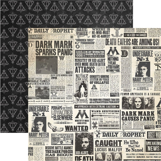 Harry Potter Newsprint Pattern Scrapbook Paper