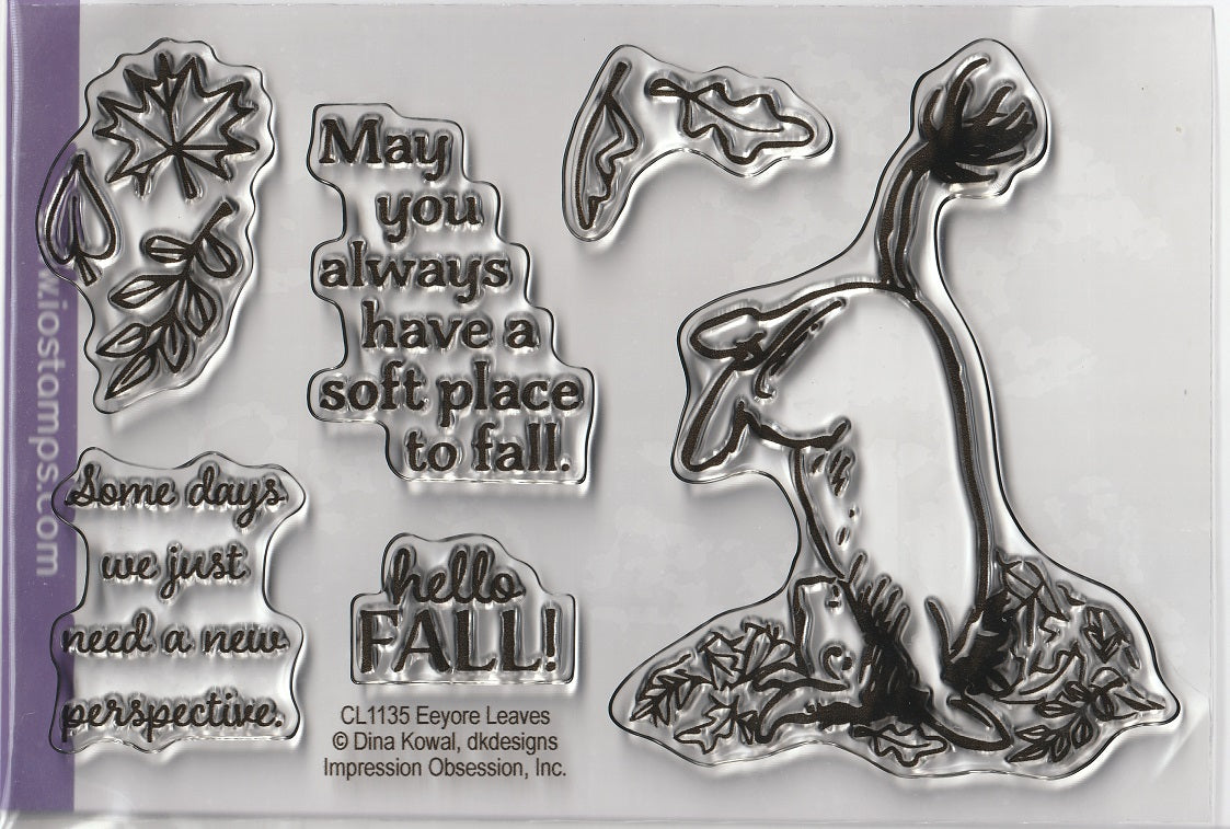 Classic pooh Eeyore Fall Leaves Stamp Set