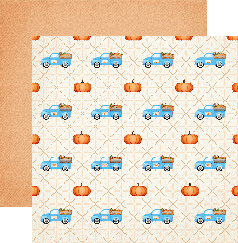 Cream Truck Pumpkin Patch Scrapbook Paper