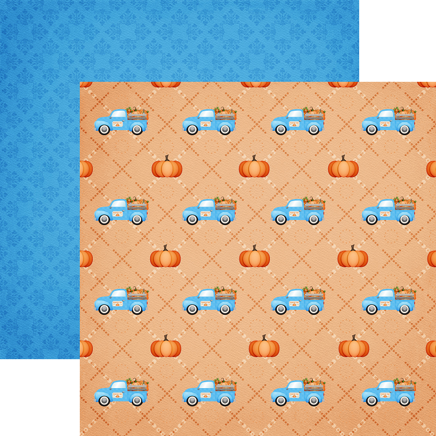 Orange Trucks Pumpkin Patch Paper