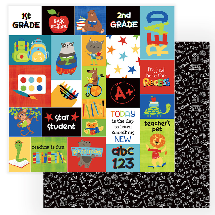 Recess - School 12x12 Scrapbook Papers Set - 6 Sheets