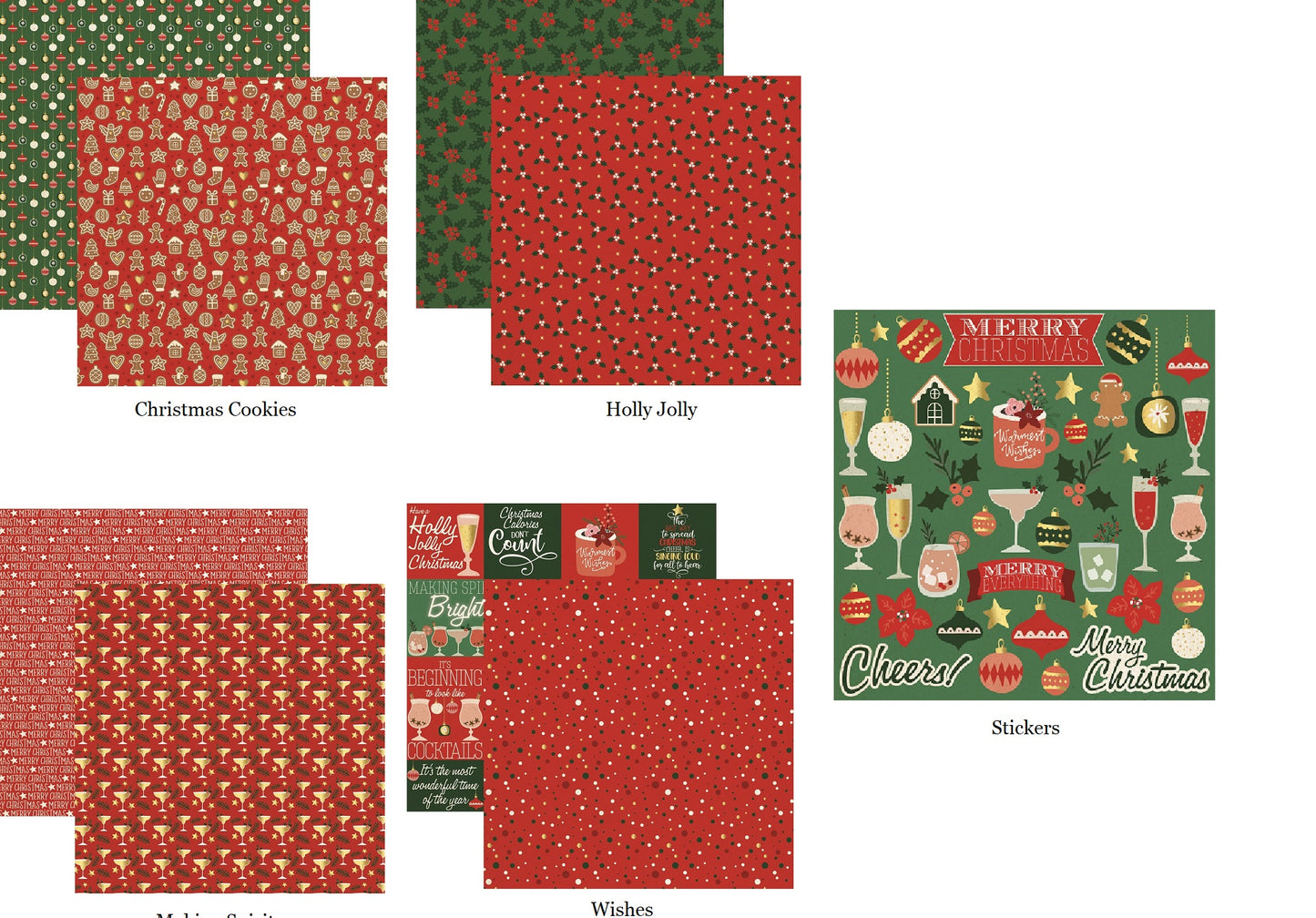 Christmas Wishes 12x12 Scrapbook Paper & Stickers Set