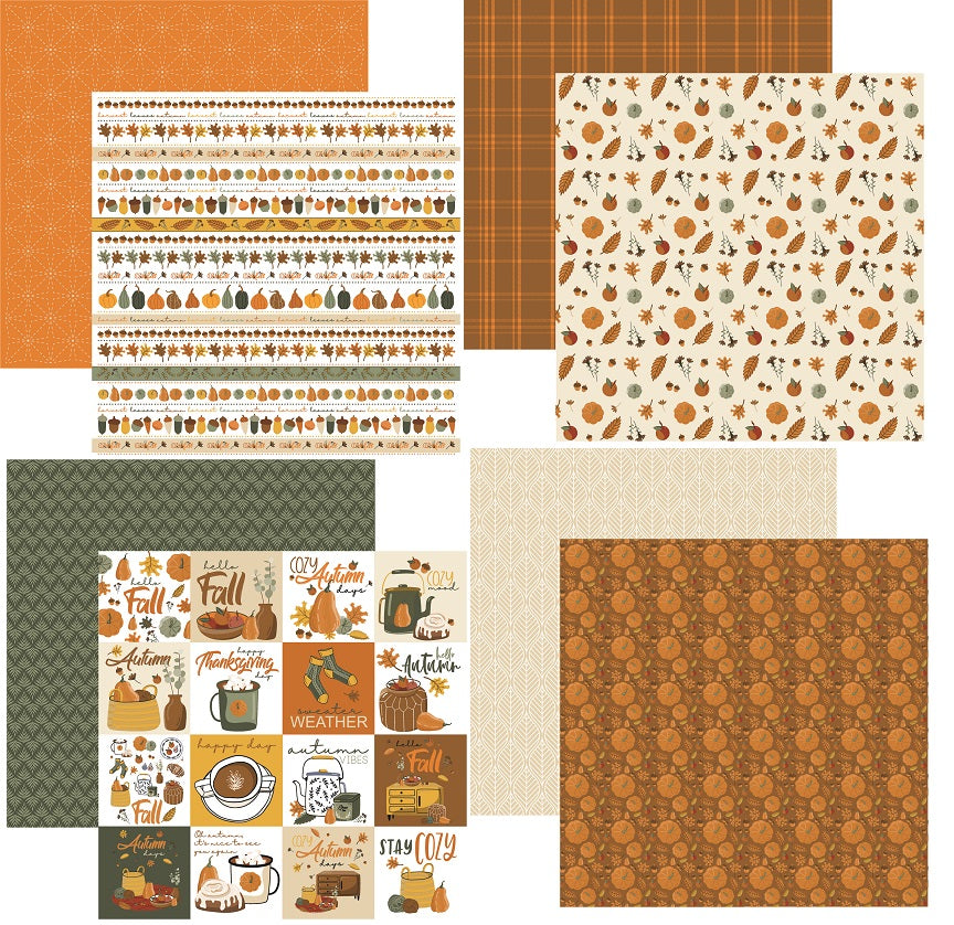 Cozy Fall Scrapbook Paper Assortment Set