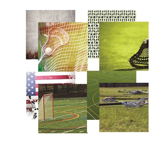 Reminisce Game Day Lacrosse Scrapbook Paper Set