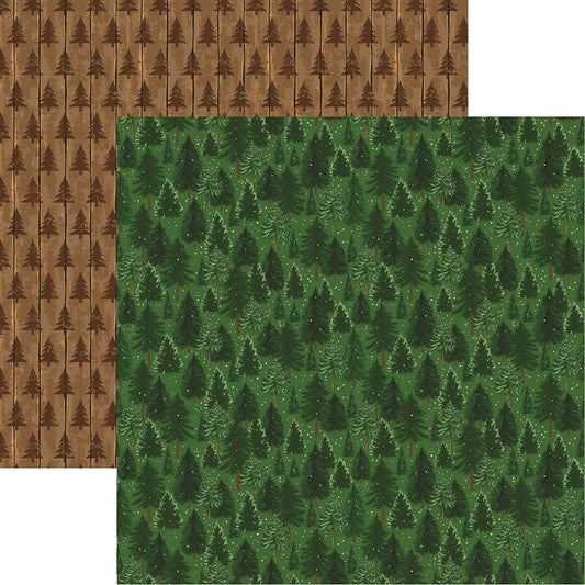 Rustic Pine Christmas Scrapbook Paper