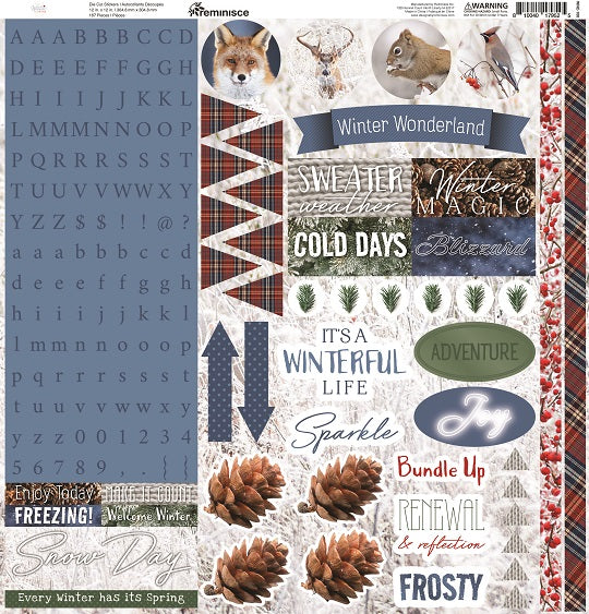 Reminisce Winter Canvas Scrapbook Stickers