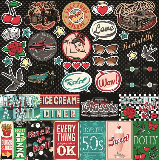 Reminisce Rockabilly Retro Stickers