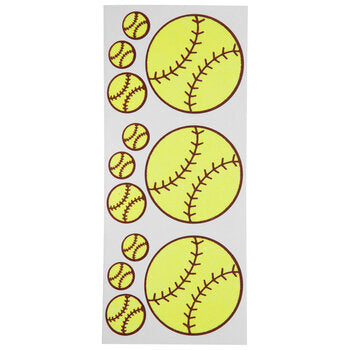 Glitter Sticker Sheet - SOFTBALL STICKERS