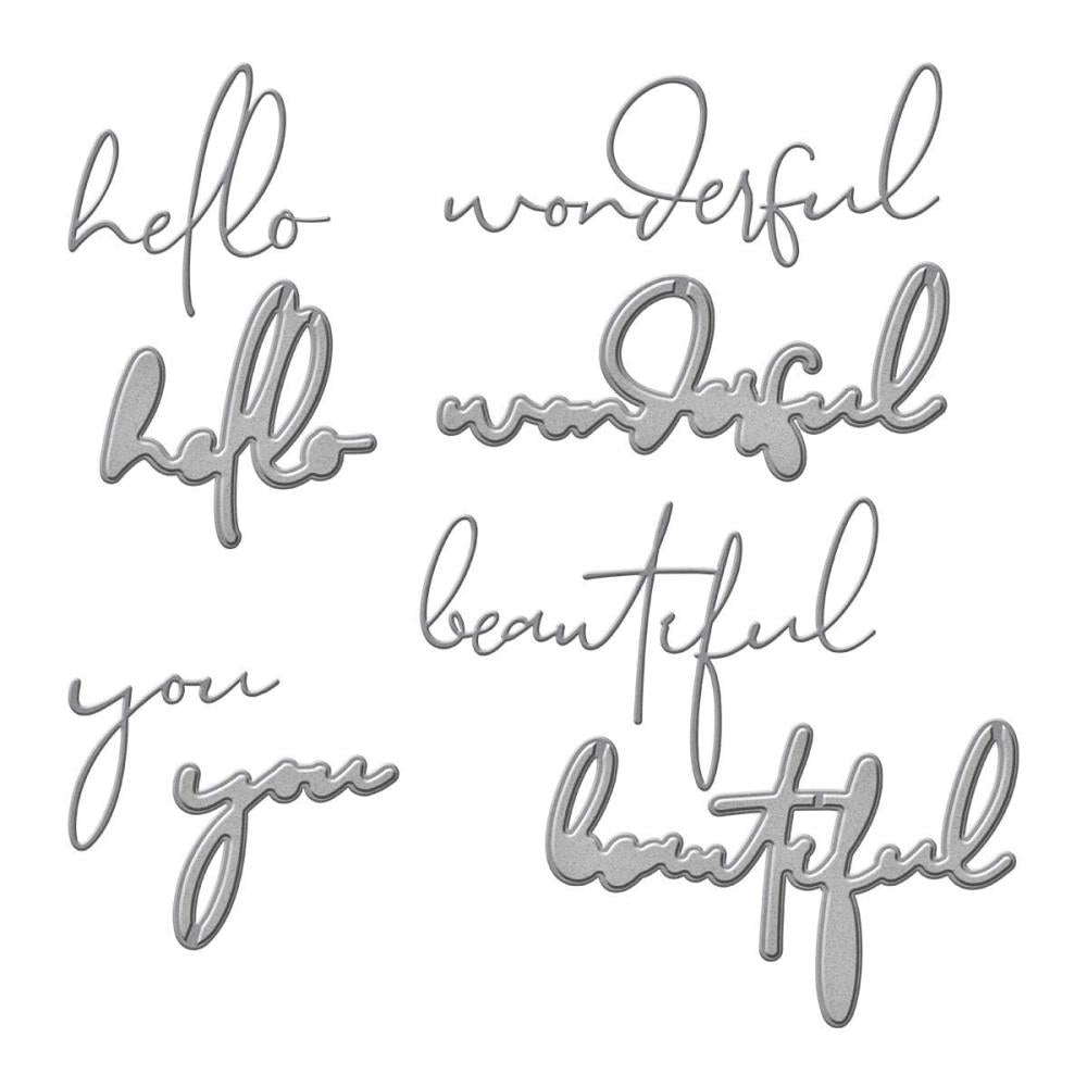 Spellbinders Wonderful Script Sentiment Dies