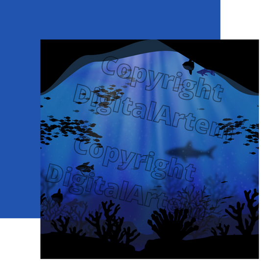 Underwater Caves 12x12 Scrapbook Paper - Style #1