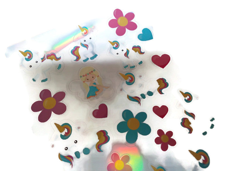 Unicorn Holographic Stickers Set - 19 Pieces