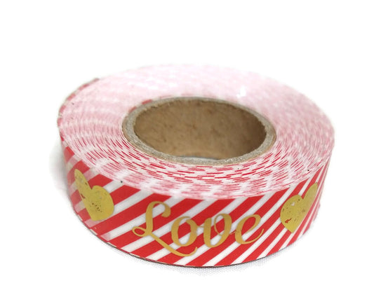 Gold Foil Love Heart Washi Tape