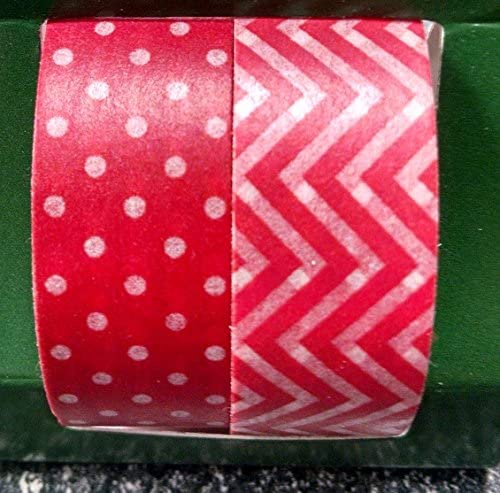 Red Polka Dot Chevron Washi Tape