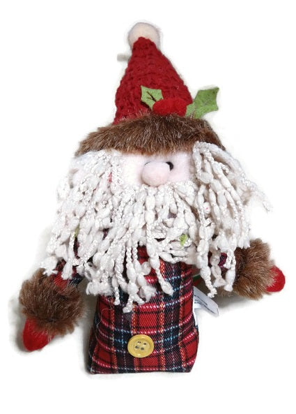 Winterberry Santa Plush Ornament