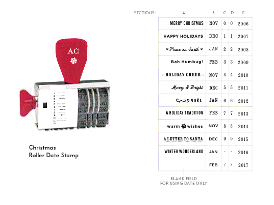 Christmas Date Rotary Stamp