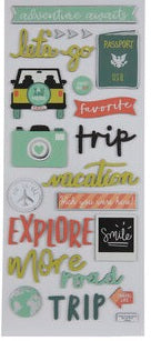 Adventure Awaits Travel Dimensional Stickers Set