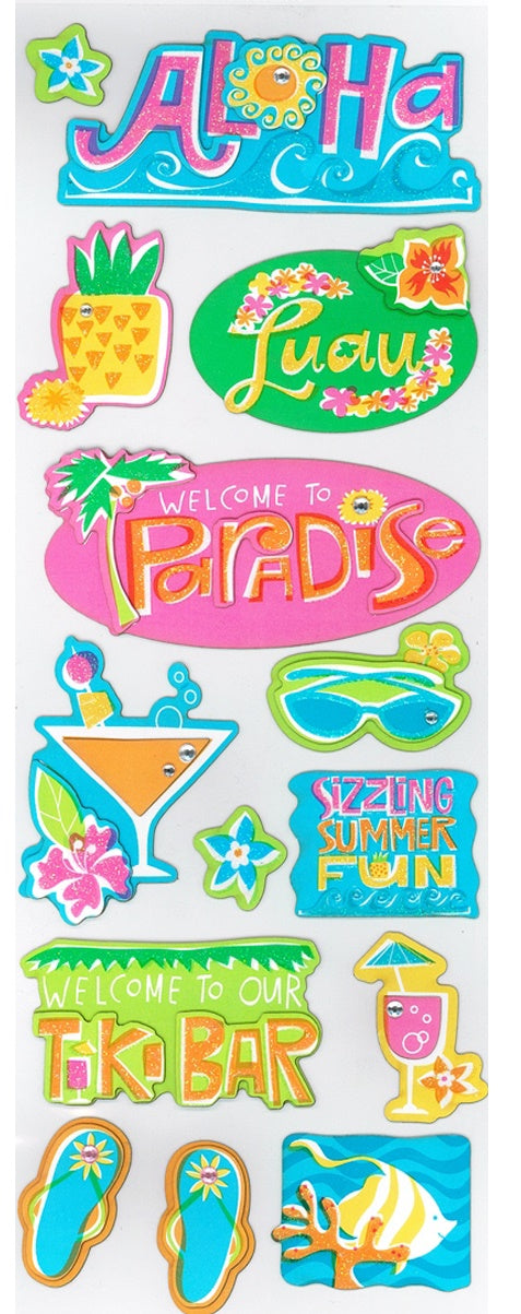 Aloha Beach Scrapbook Stickers