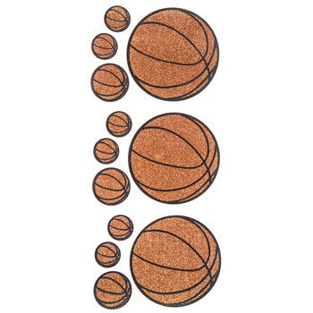 Glitter Basketball Sports Scrapbook Stickers Set