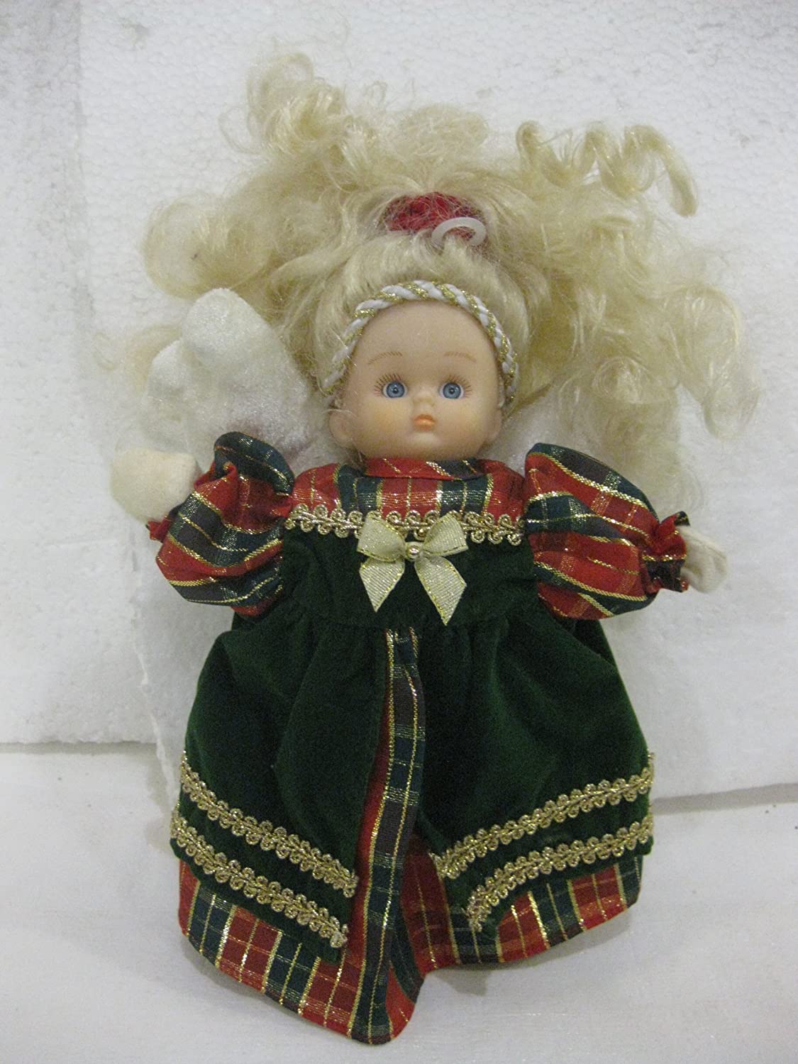 Green Christmas Holiday Bean Angel Doll