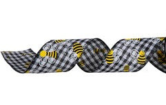 Buffalo Plaid Bee Ribbon