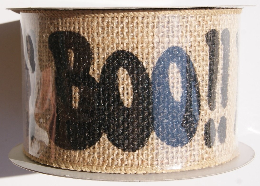 Boo Halloween Burlap Ribbon